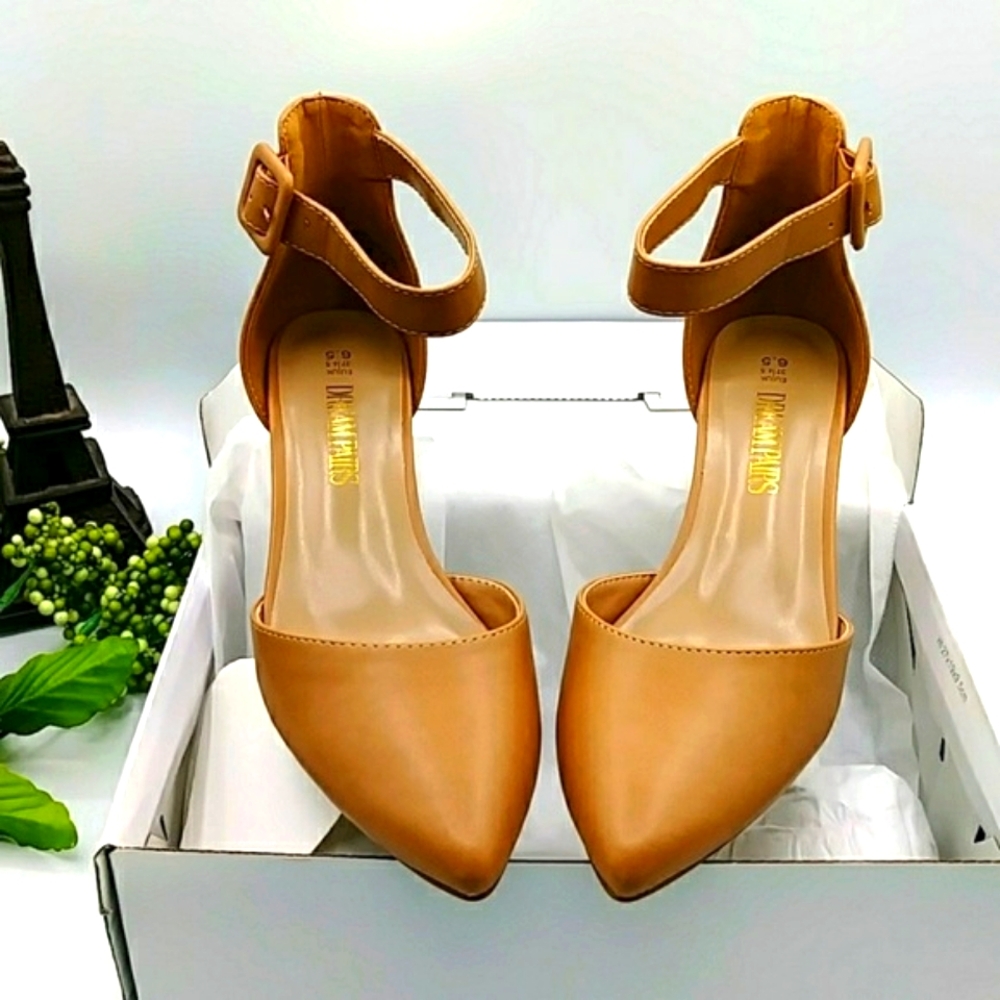 🐪HP! Nude Heel Pumps w/Strap by Dream Pairs. Size 6.5